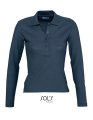 Dames Polo Lange Mouw Podium Sols 11317 Denim